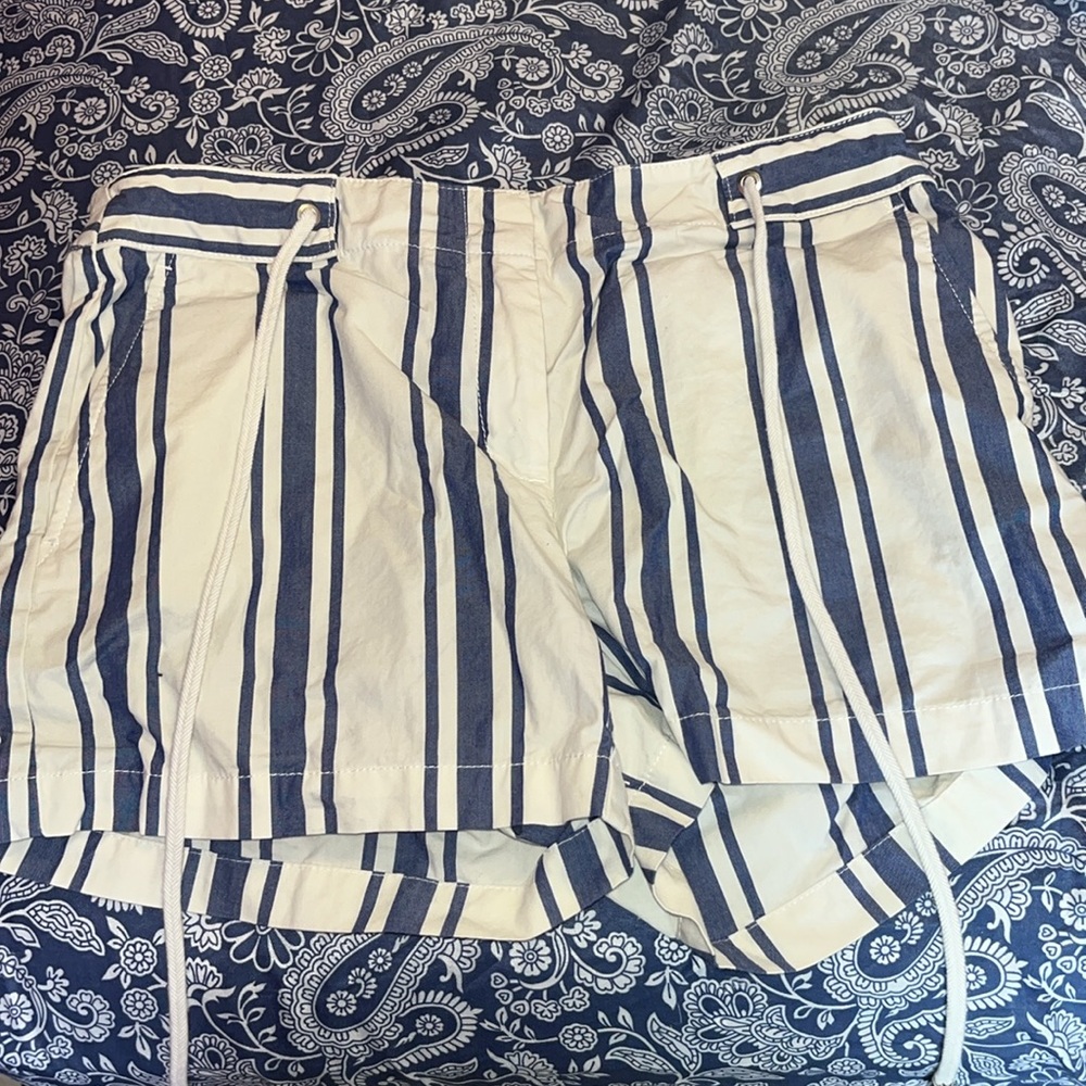 White and blue striped nautica shorts